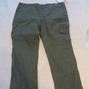 Womens Inked & Faded Olive Drab Cargo Pants Sz 18 New